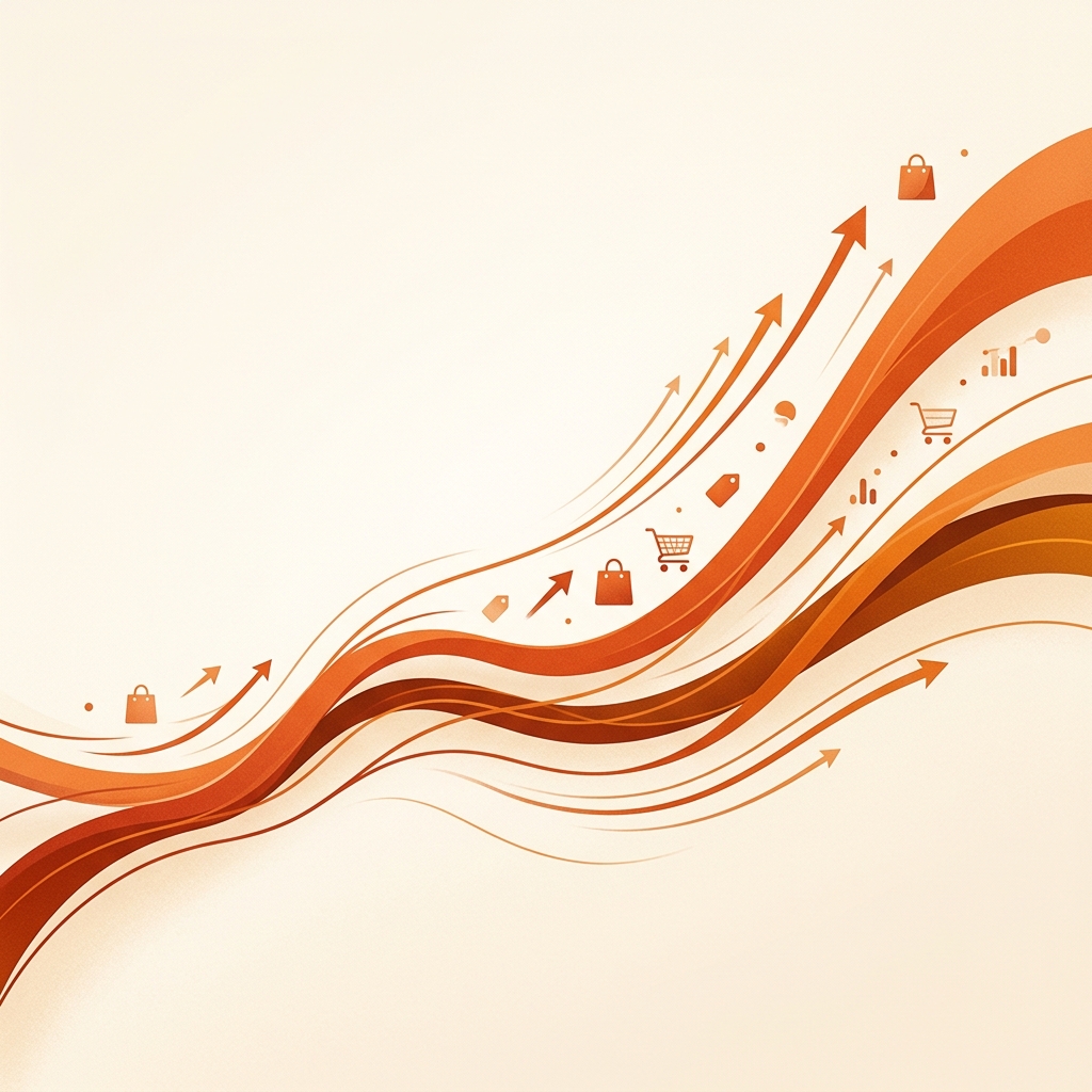 Abstract visualization of rising product velocity trends